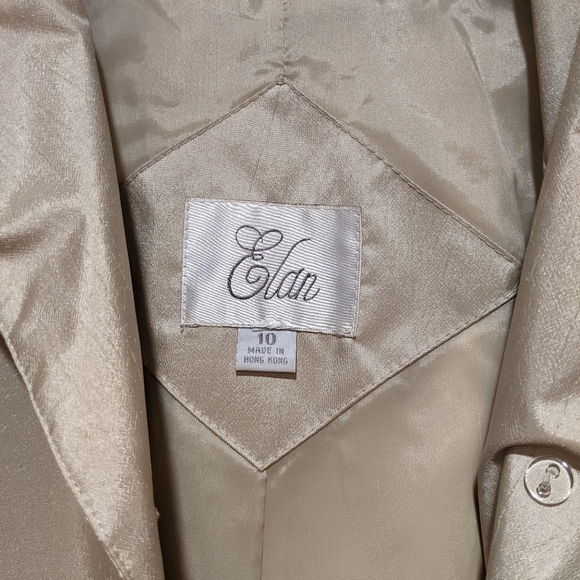 Women's Vintage 80's Elan hooded Trench Coat - champagne color - size 10 - Picture 14 of 15